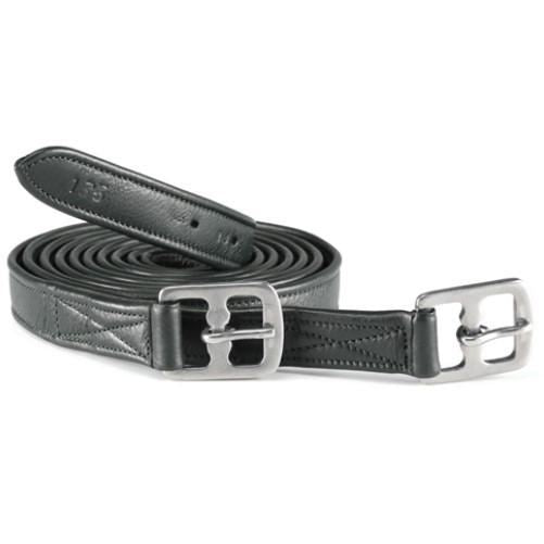 Leather Stirrup Non Stretch Double Bonded Silver Fittings Black 58'' 62'' 70'' 74'' - Tack24