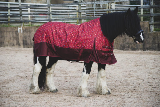 Lightweight Horse Turnout Rainsheet Waterproof 600D Ripstop Red Dot 5'6-6'9 - Tack24