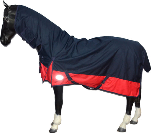1200D Lightweight Turnout Horse Rug Waterproof Combo Full Neck Navy/Red 5'3 -6'9 - Tack24