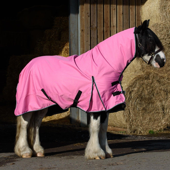 1200Denier Lite Rain Horse Turnout Rug Waterproof Teflon Combo Neck Pink 5'3-6'9 - Tack24
