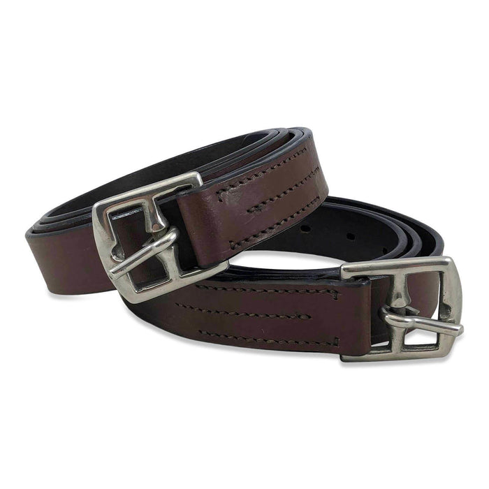 Leather Stirrup leathers - Black or Brown Adults Childs 42'' 48'' 52'' 54'' 56'' - Tack24