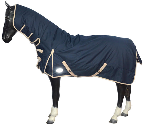 1200D HORSE TURNOUT COMBO RUG HEAVY WEIGHT SUPER THICK OUTER 350g NAVY 4'6-7'3 - Tack24