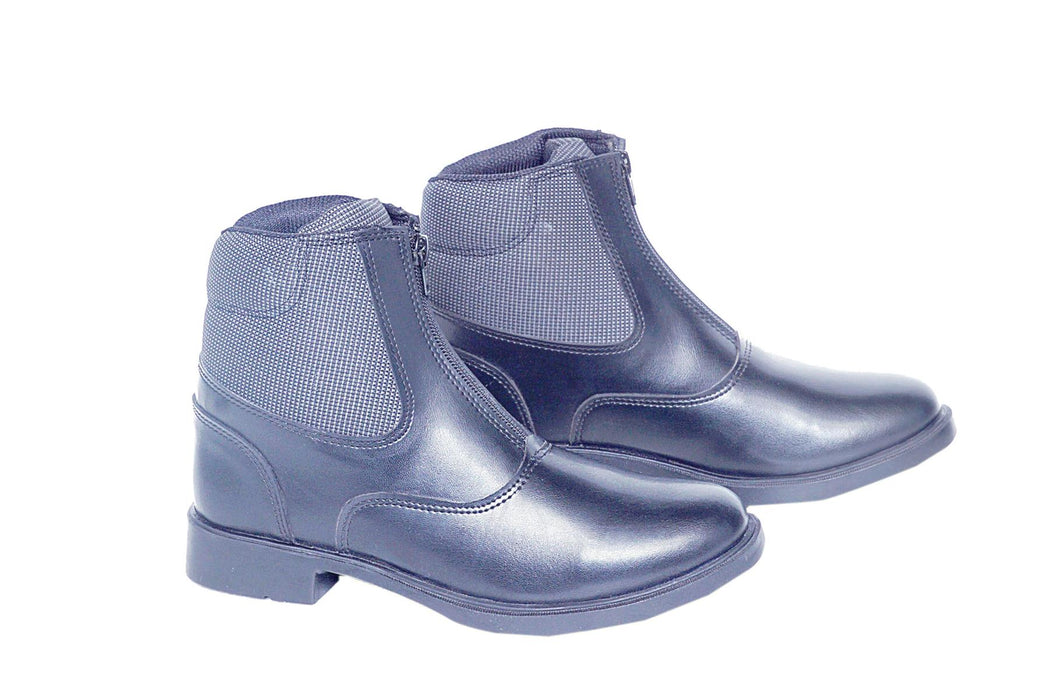 Short Leather Zip Soft Padded Paddock Horse Riding Boots Jodhpur Yard UK 4-8 - Tack24