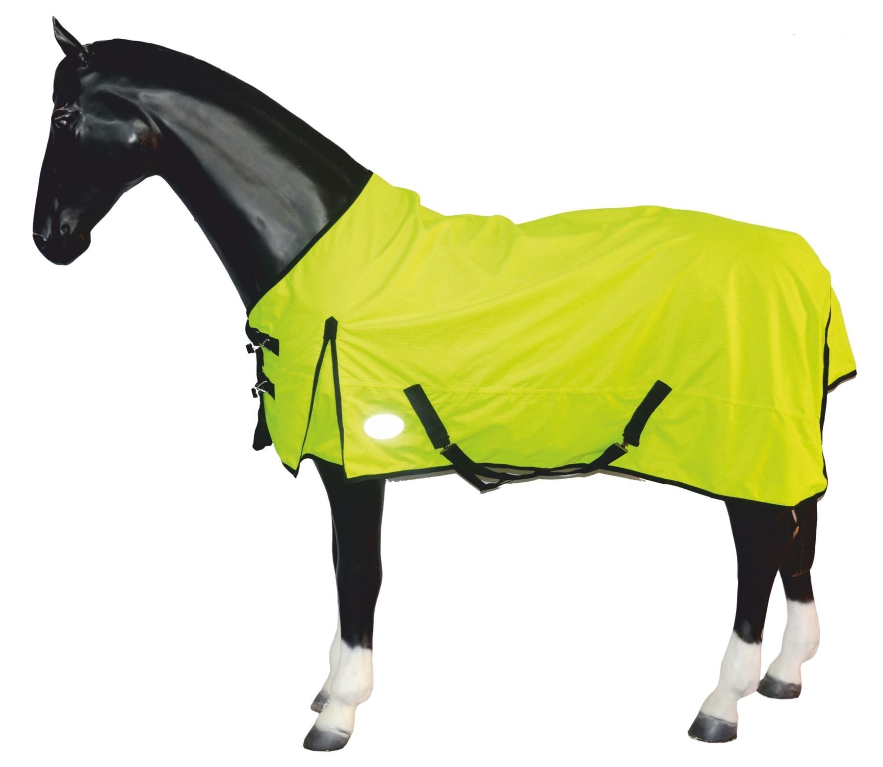 600D Rain Horse Turnout Rugs Waterproof Fleece Lined No Fill Flourescent 5'9-6'9 - Tack24