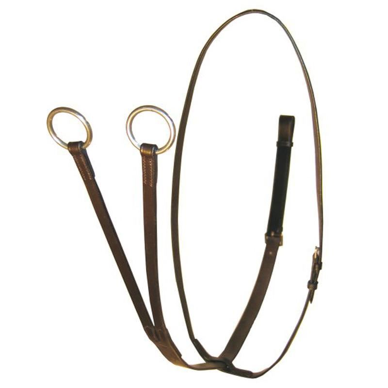 Soft Leather Running Martingale With FREE Rubber Stops Black Brown Full Cob Pony - Tack24