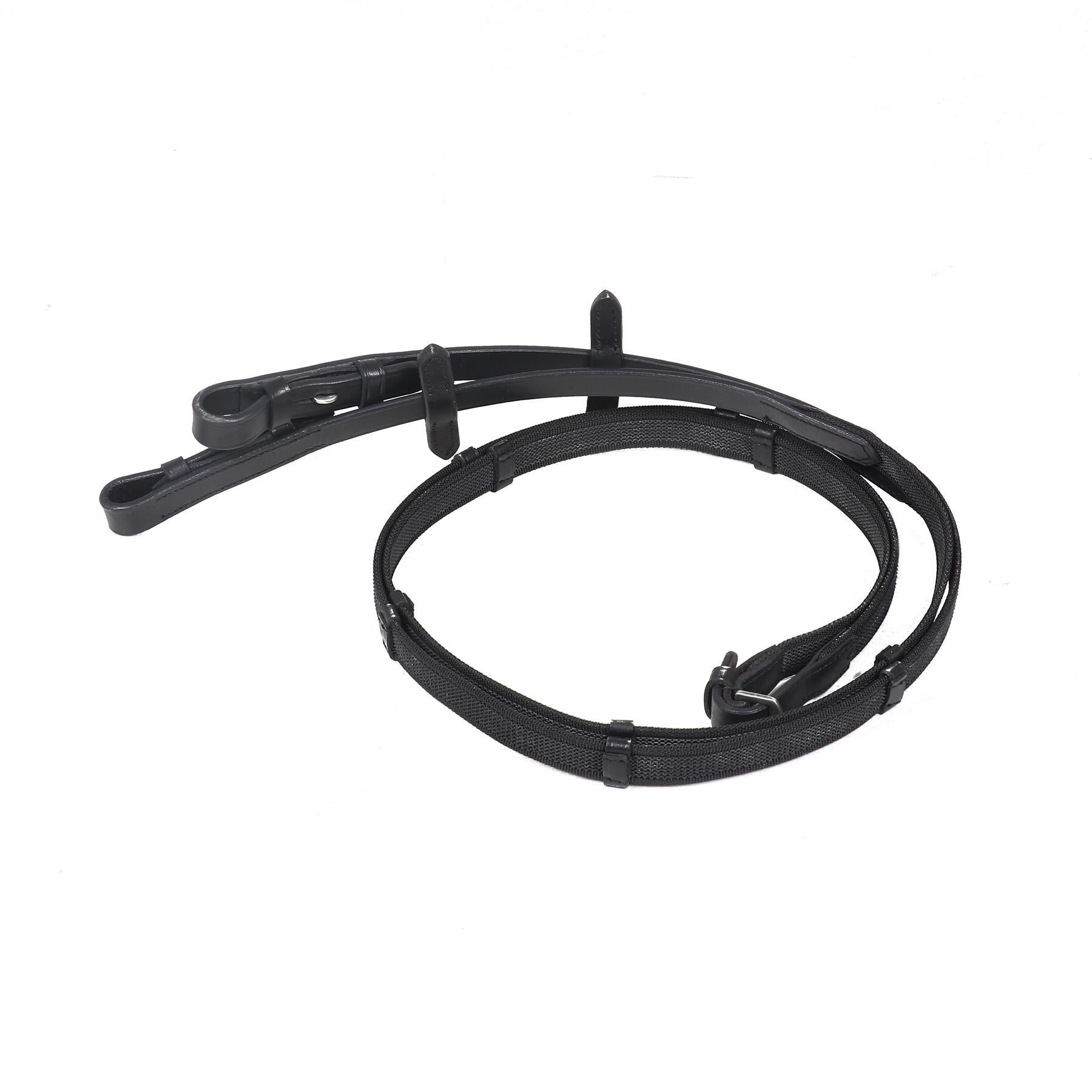 Super grip Leather Anti Slip Reins Continental Web Hand Stop Black Brown 3 Sizes - Tack24