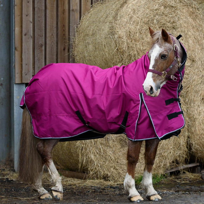 1200D Outdoor Winter Turnout Horse Rugs 50G Fill Combo Teflon Raspberry 5'3-6'9 - Tack24