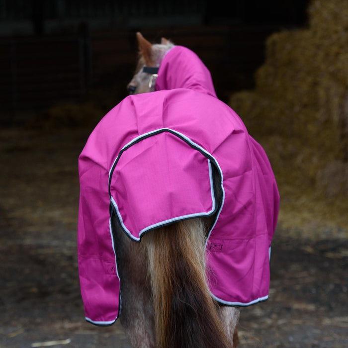 1200D Outdoor Winter Turnout Horse Rugs 100G Fill Combo Neck Raspberry 5'3-6'9 - Tack24