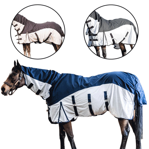 600 Denier 2 in 1 Fly Turnout Mesh Horse Rug Combo Fixed Neck Fly Rugs for Horse - Tack24