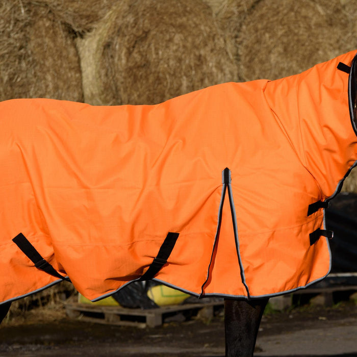 1200D Outdoor Winter Turnout Horse Rugs 50G Fill Combo Neck Teflon Orange 5'3-6'9 - Tack24