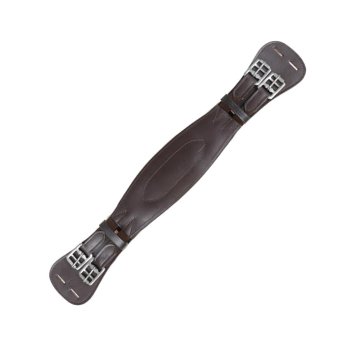 Padded Leather Short Dressage Girth With Roller Buckles Black Brown 16'' - 32'' - Tack24
