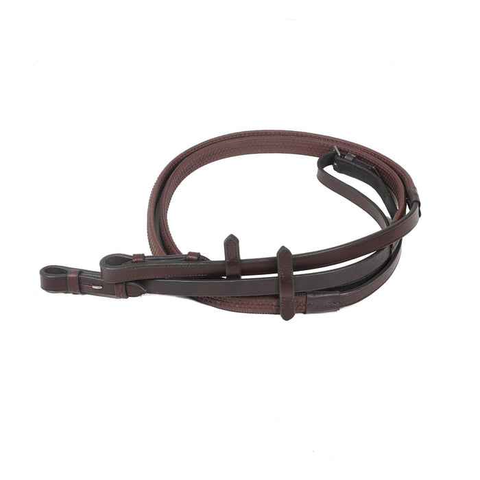 Soft Padded Horse Riding Leather Rubber Reins Grip Hand Stop Black Brown 3 Sizes - Tack24