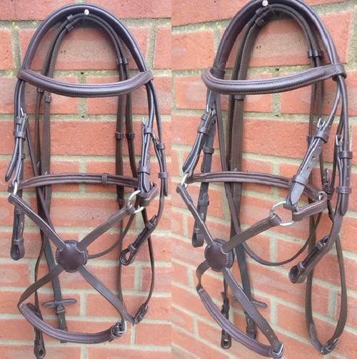 Leather Grackle Bridle Mexican Noseband Comfort Padded Pressur 3 Colours 3 Sizes - Tack24