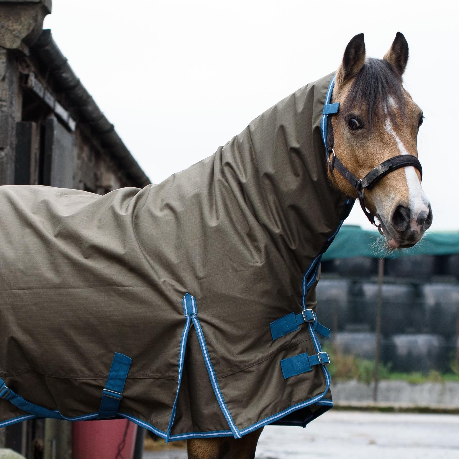 1200D Outdoor Winter Turnout Horse Rugs 50G Fill Combo Neck Teflon Brown 5'3-6'9 - Tack24