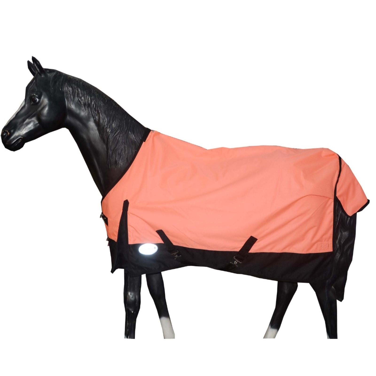Lightweight Horse Turnout Rainsheet Waterproof 600D Ripstop Corel/Navy 5'6-6'9 - Tack24